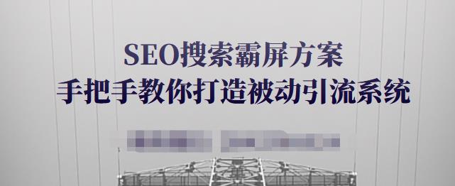 SEO搜索霸屏方案,手把手教你打造被动引流系统【视频课程】-芸启轻创