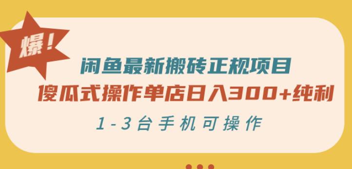 闲鱼最新搬砖正规项目：傻瓜式操作单店日入300 纯利，1-3台手机可操作-芸启轻创