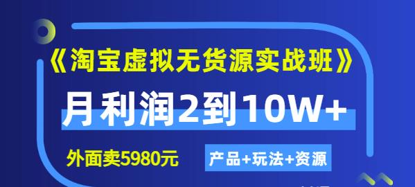 《淘宝虚拟无货源实战班》线上第四期：月利润2到10W （产品 玩法 资源)-芸启轻创