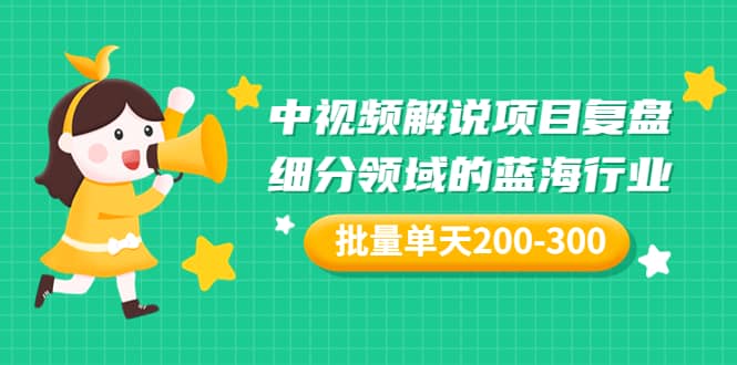 某付费文章：中视频解说项目复盘：细分领域的蓝海行业 批量单天200-300收益-芸启轻创