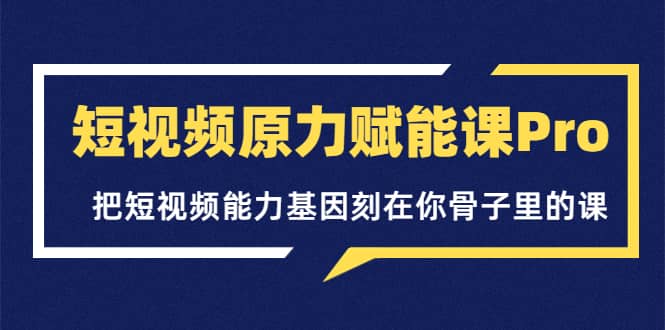 短视频原力赋能课Pro，把短视频能力基因刻在你骨子里的课（价值4999元）-芸启轻创