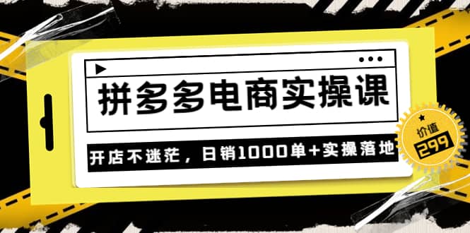 《拼多多电商实操课》开店不迷茫,日销1000单 实操落地(价值299元)-芸启轻创