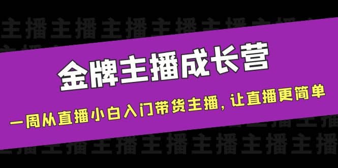 金牌主播成长营，一周从直播小白入门带货主播，让直播更简单-芸启轻创