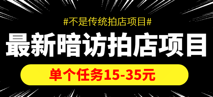 【信息差项目】最新暗访拍店项目,单个任务15-35元(不是传统拍店项目)-芸启轻创