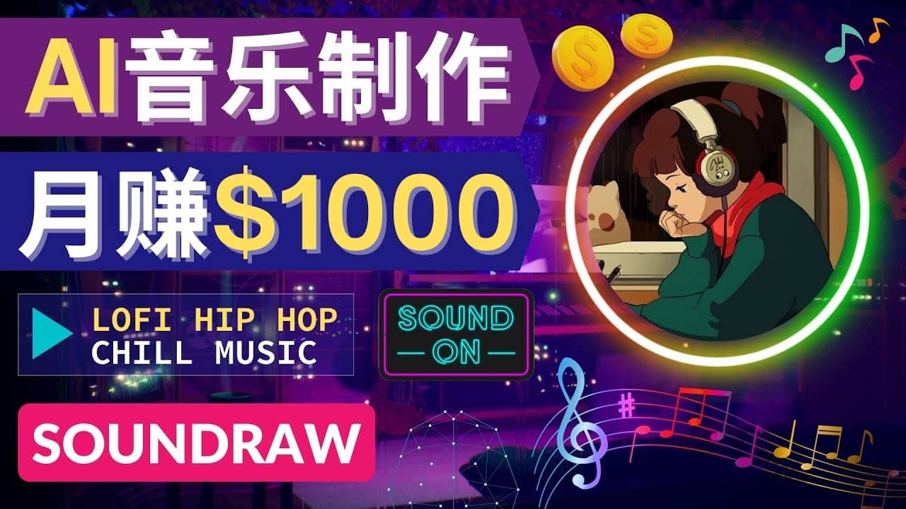 无需任何音乐基础： 使用AI软件制作Lofi Hip Hop Chill Music 月赚1000美元-芸启轻创