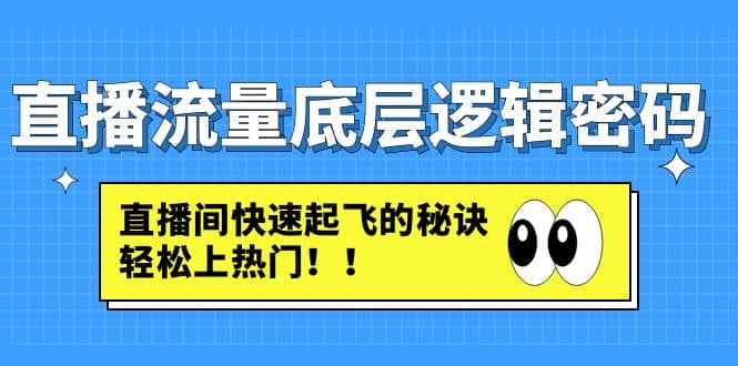 直播流量底层逻辑密码：直播间快速起飞的秘诀，轻松上热门-芸启轻创