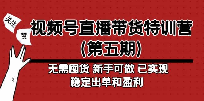 视频号直播带货特训营（第五期）无需囤货 新手可做 已实现稳定出单和盈利-芸启轻创