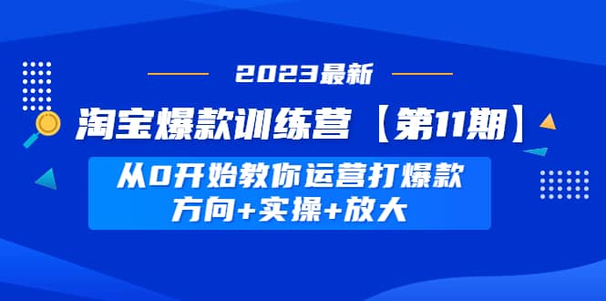 淘宝爆款训练营【第11期】 从0开始教你运营打爆款，方向 实操 放大-芸启轻创