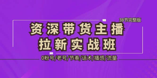 资深·带货主播拉新实战班，0粉号/老号/节奏/话术/播感/流量-38节完整版-芸启轻创