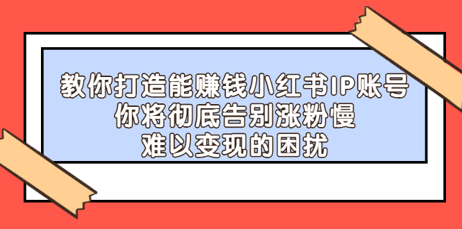 教你打造能赚钱小红书IP账号，了解透彻小红书的真正玩法-芸启轻创