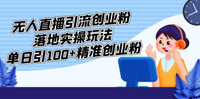 外面收费3980的无人直播引流创业粉落地实操玩法，单日引100 精准创业粉-芸启轻创