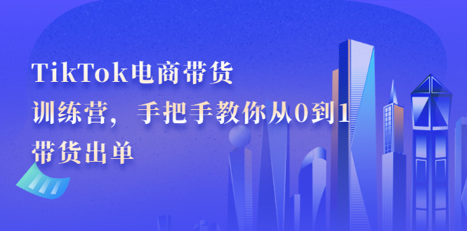 TikTok电商带货训练营，手把手教你从0到1带货出单-芸启轻创