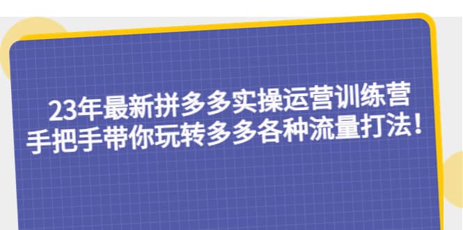 23年最新拼多多实操运营训练营：手把手带你玩转多多各种流量打法！-芸启轻创