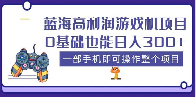 蓝海高利润游戏机项目，0基础也能日入300 。一部手机即可操作整个项目-芸启轻创