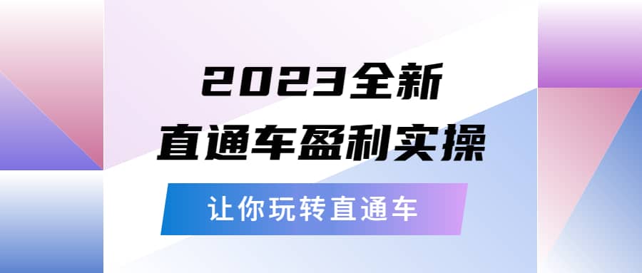 2023全新直通车·盈利实操：从底层，策略到搭建，让你玩转直通车-芸启轻创