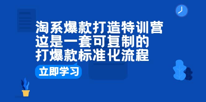 淘系爆款打造特训营：这是一套可复制的打爆款标准化流程-芸启轻创