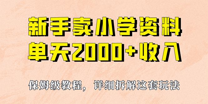 我如何通过卖小学资料，实现单天2000 ，实操项目，保姆级教程 资料 工具-芸启轻创