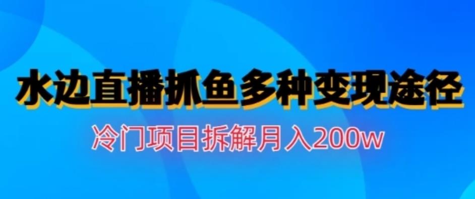 水边直播抓鱼，多种变现途径冷门项目，月入200w拆解【揭秘】-芸启轻创