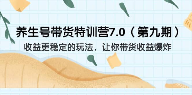 养生号带货特训营7.0（第九期）收益更稳定的玩法 让你带货收益爆炸（11节）-芸启轻创