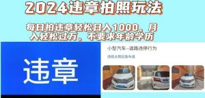 2024违章拍照新玩法，推广躺赚+拍照赚钱双模式，日入1000+-芸启轻创