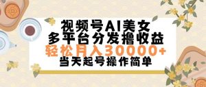 视频号AI美女，轻松月入30000+,操作简单轻松上手-芸启轻创