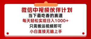 微信中视频伙伴计划，仅靠搬运就能轻松实现日入500+，关键操作还简单，...-芸启轻创