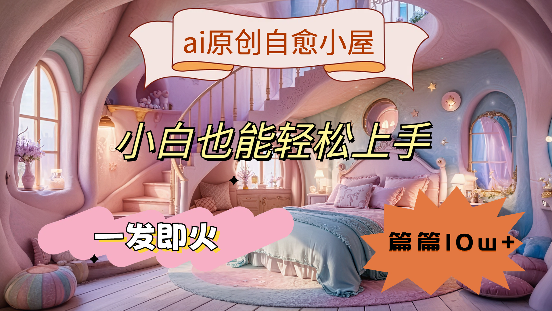 ai原创治愈小屋，小白也能轻松上手，一发即火，篇篇10w+-芸启轻创