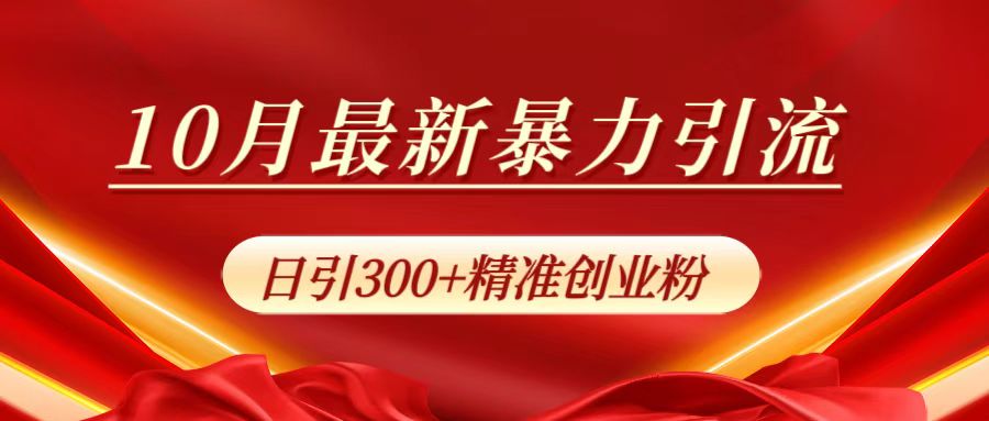 10月最新暴力引流，日引300+精准创业粉-芸启轻创