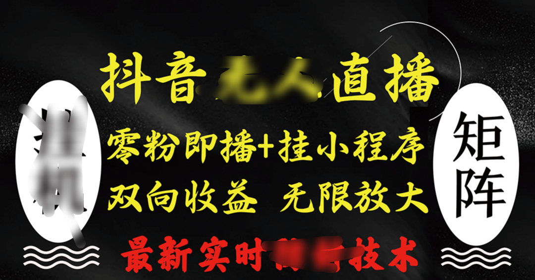 抖音无人直播最新独家玩法，小雪花+撸音浪双向收益，可矩阵放大-芸启轻创