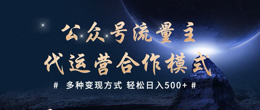 公众号流量主代运营  多种变现方式 轻松日入500+-芸启轻创