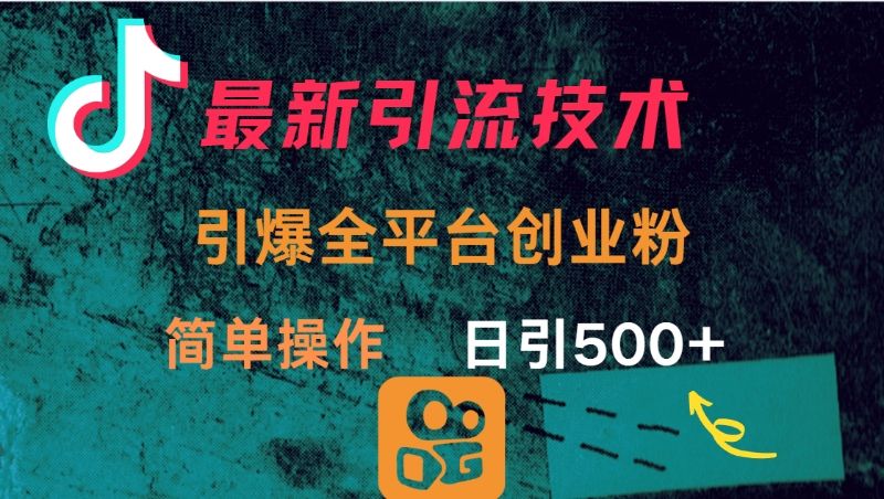 最新引流方法，引爆全平台创业粉操作简单，日引300＋-芸启轻创