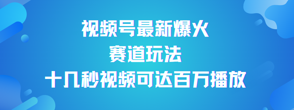 视频号最新爆火赛道玩法，流量巨大，视频制作简单，轻松月入数万-芸启轻创