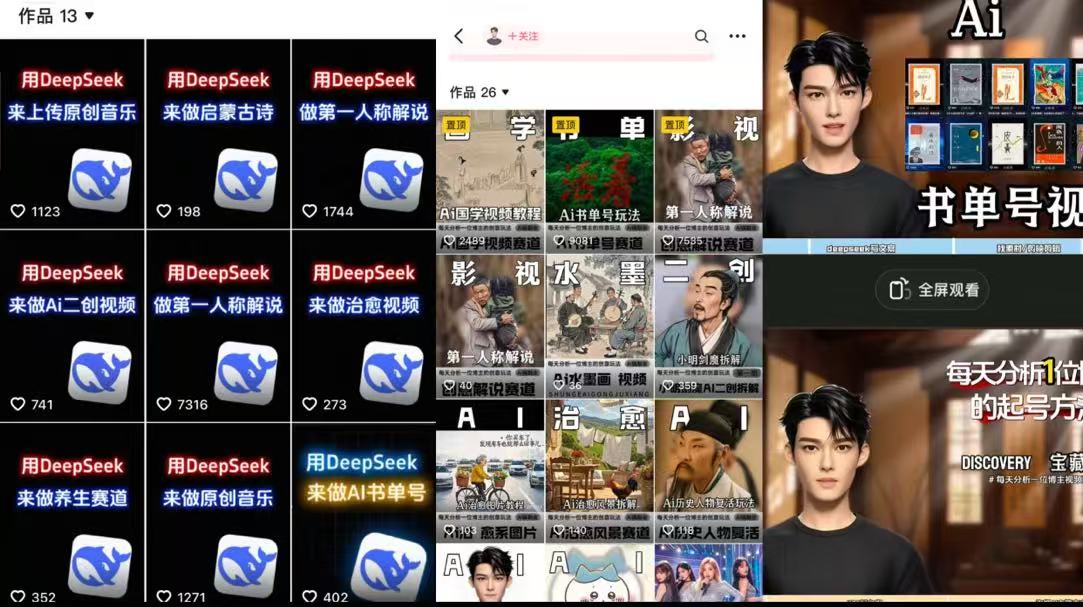 Deep seek项目拆解+卡通数字人25年4月新玩法日引200+创业粉十分钟一条混剪日稳定四位数变现！-芸启轻创