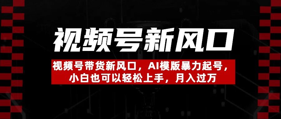 视频号带货新风口，AI模版暴力起号，小白也可以轻松上手，月入过万-芸启轻创