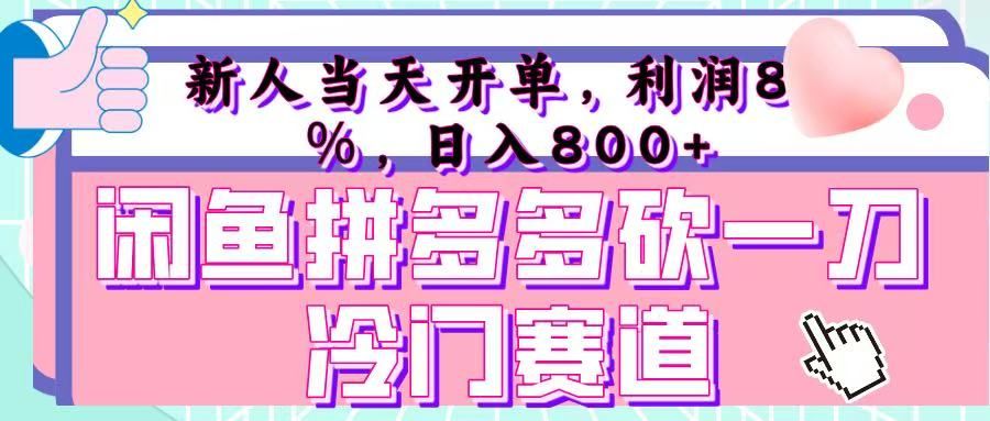 咸鱼拼夕夕砍一刀冷门暴力赛道，新人当天开单，利润百分之八十，日入 800+-芸启轻创