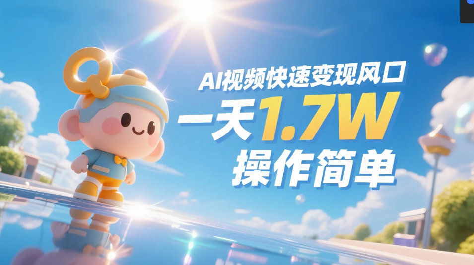 《Ai视频变现风口，一天1.7W，收入无上限，操作简单》-芸启轻创