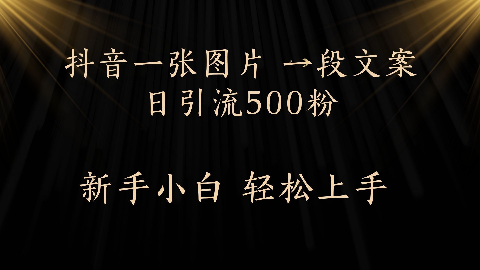 每天2分钟，抖音一张图片 一段文案日引流500粉-芸启轻创