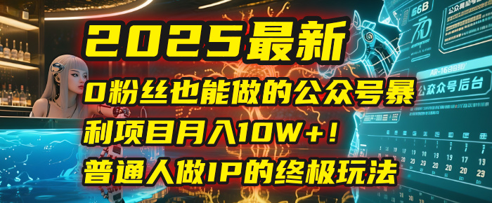 2025最新0粉丝也能做的公众号暴利项目，月入10W+！普通人做IP的终极玩法-芸启轻创