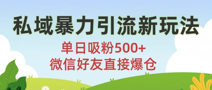 私域暴力引流新玩法!单日吸粉500+，微信好友直接爆仓-芸启轻创
