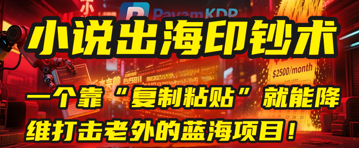 小说出海印钞术：一个靠“复制粘贴”就能降维打击老外的蓝海项目！-芸启轻创