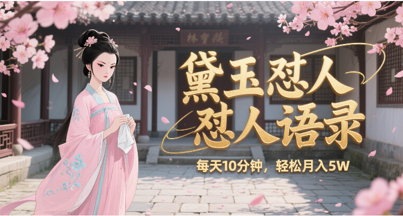 林黛玉怼人语录 怼人鸡汤  AI产出图片视频文案 每天十分钟 附提示词文案库  带书 带素材 带提示词 带虚拟资料 带徒弟 创作者分成 月入5W+-芸启轻创