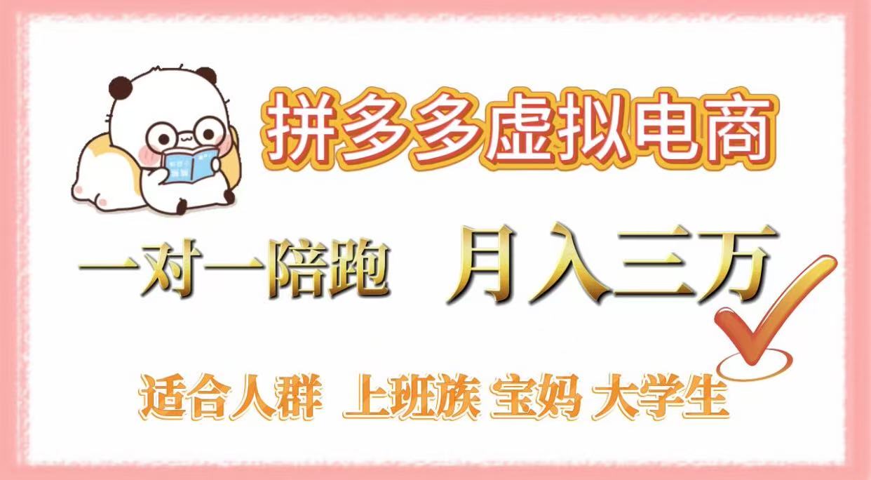 拼多多虚拟电商，一对一陪跑，月入3万，0囤货，轻资产，不发货-芸启轻创