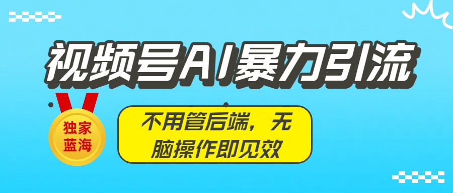 独家蓝海！视频号AI暴力引流：不用管后端，无脑操作即见效-芸启轻创
