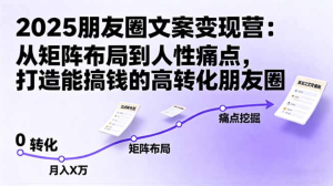 2025朋友圈文案变现营:从矩阵布局到人性痛点,打造能搞钱的高转化朋友圈-芸启轻创
