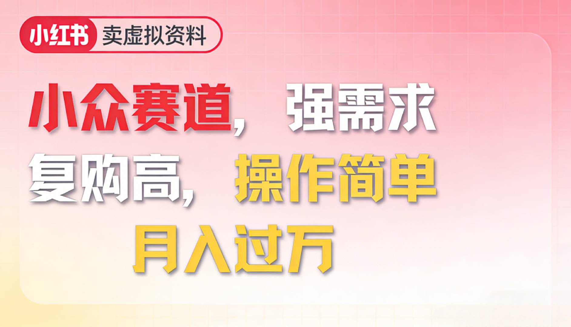 2026年就做小众赛道，强需求，复购高，月入过万，操作简单-芸启轻创