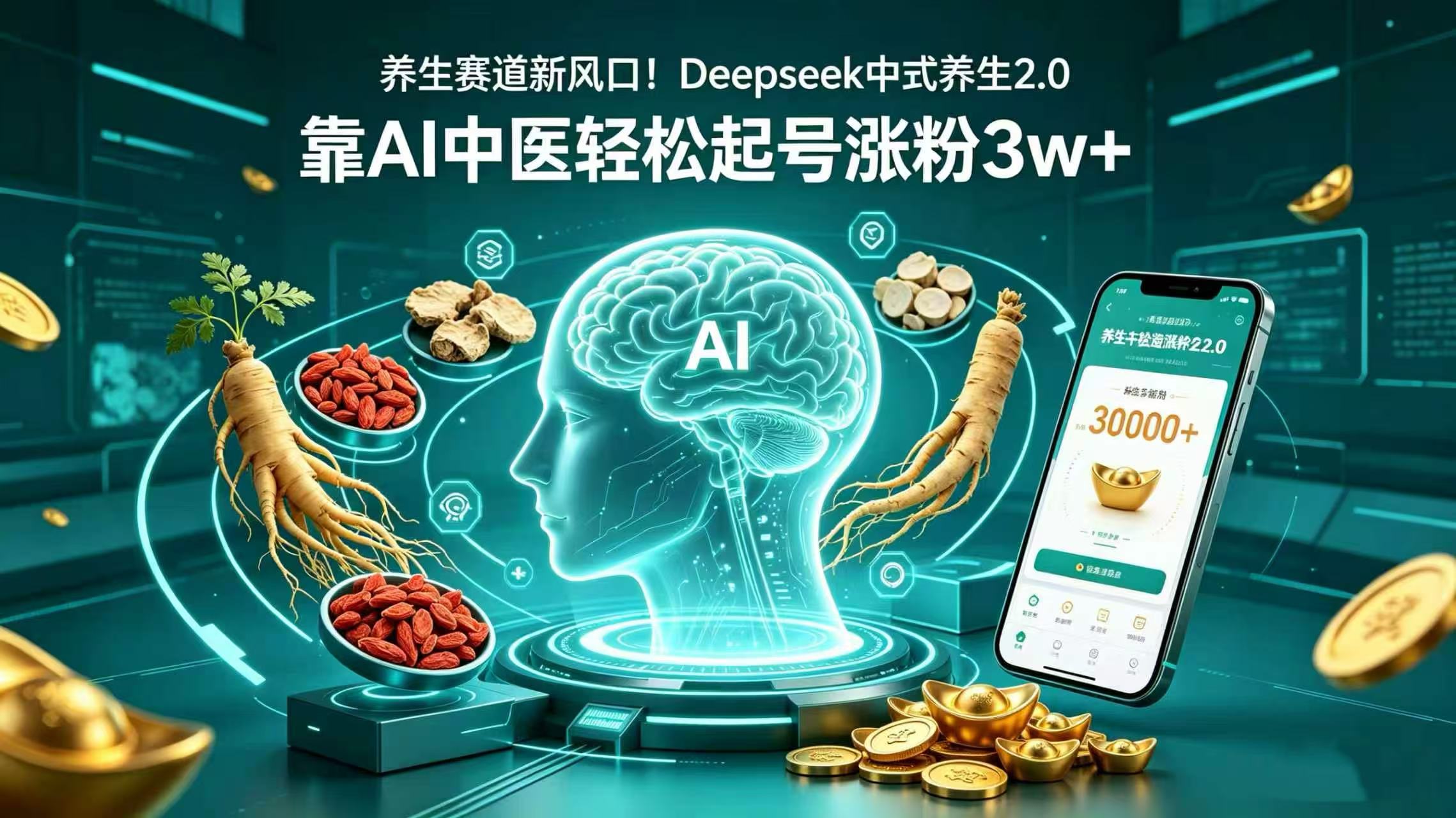 养生赛道新风口！Deepseek 中式养生 2.0，靠 AI 中医轻松起号涨粉 3w+-芸启轻创