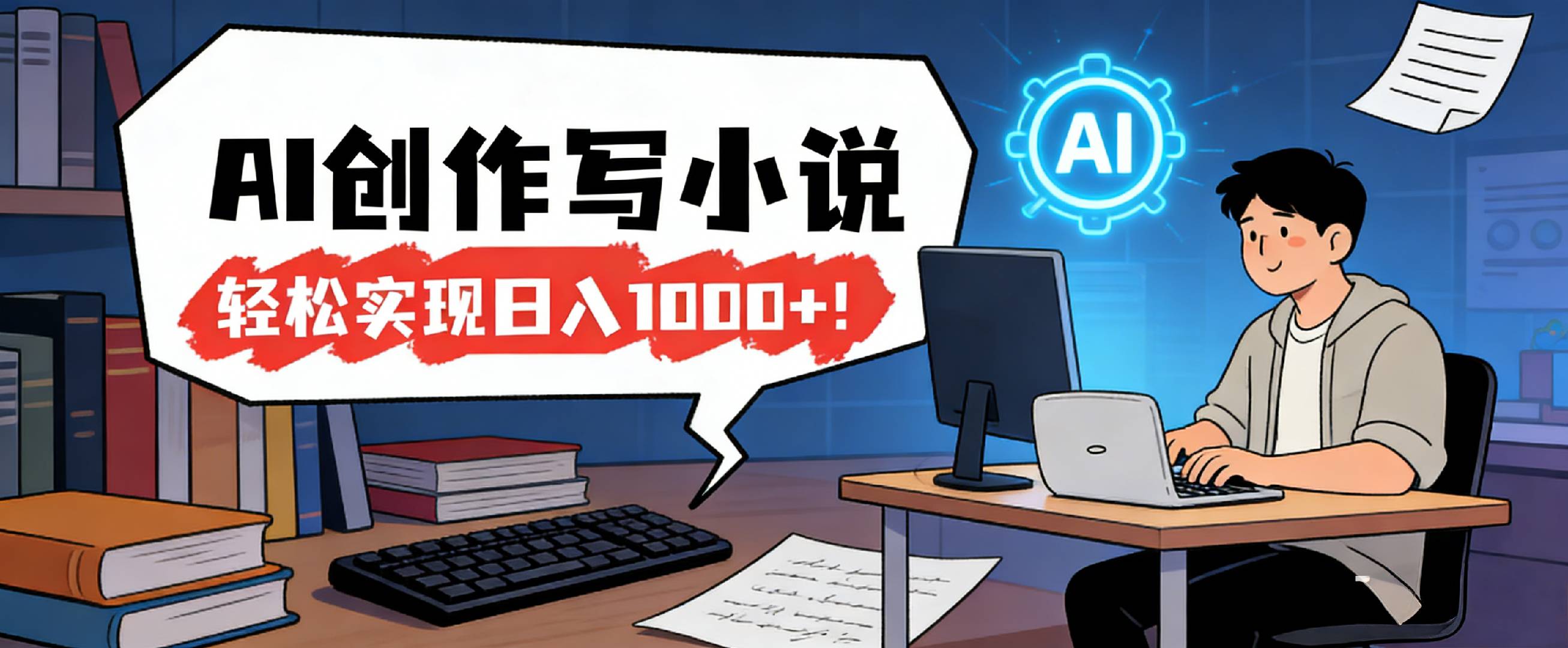 26年最新风口项目，AI工具创作写小说，轻松实现日入1000+-芸启轻创