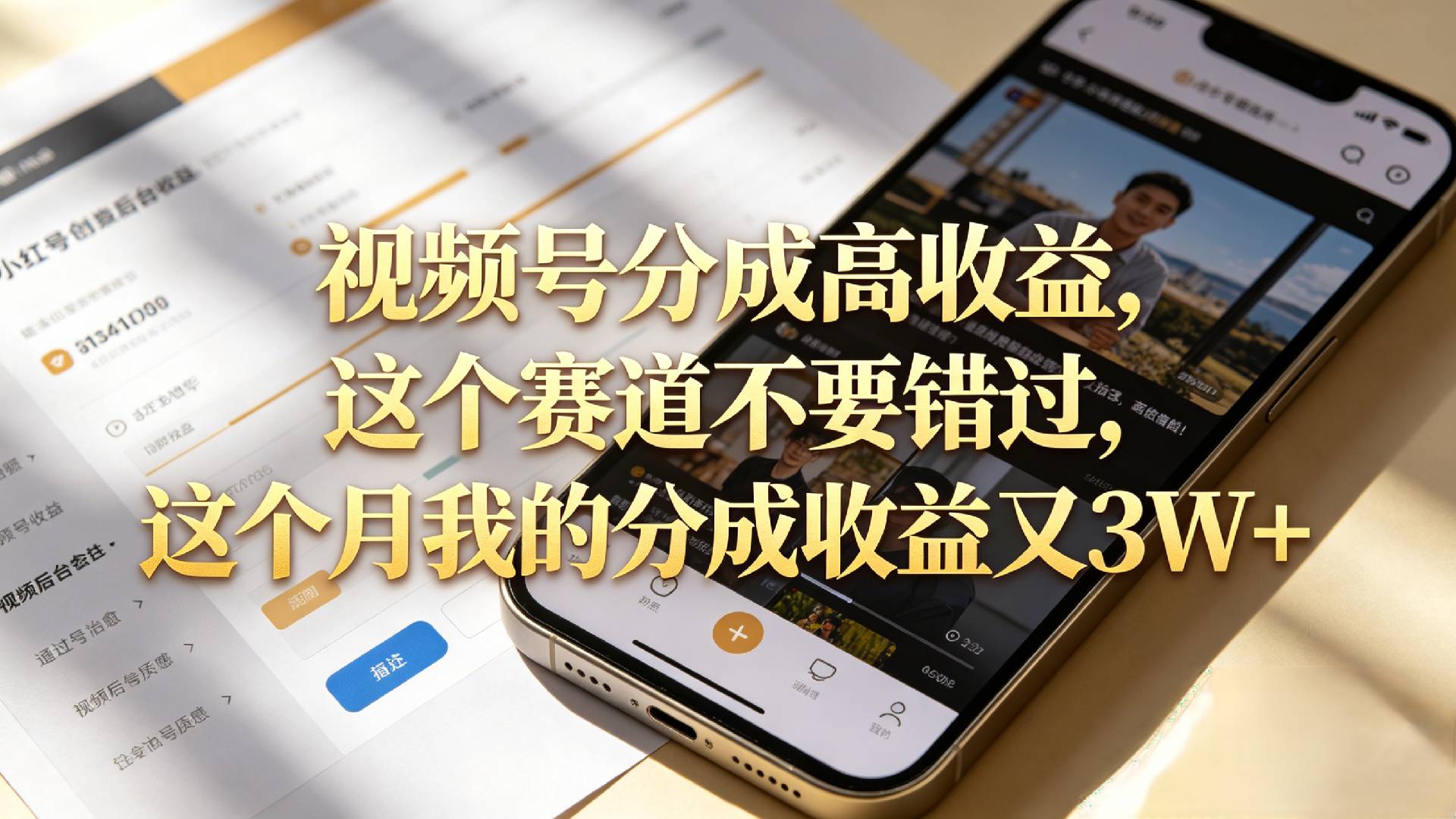 想要【视频号分成高收益】,这个赛道不要错过,这个月我的分成收益又3W+-芸启轻创