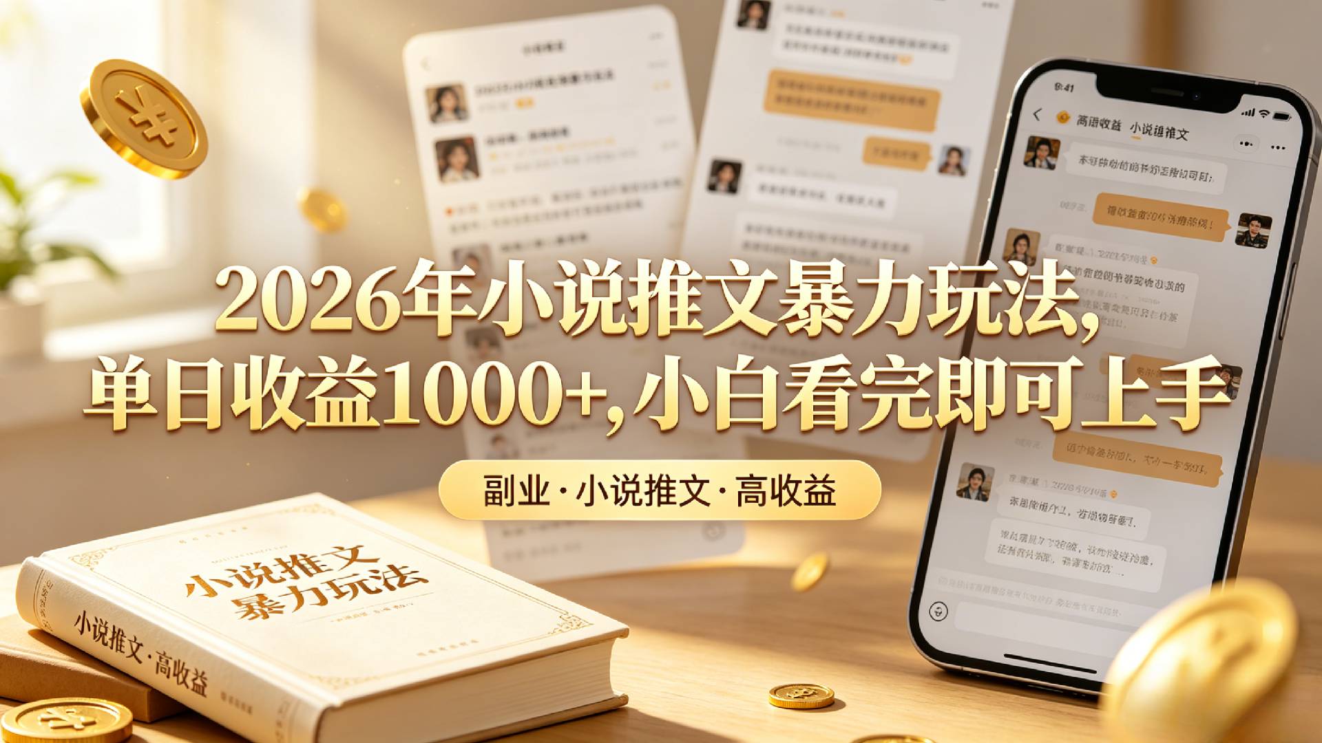 2026年小说推文暴力玩法，单日收益1000+，小白看完即可上手-芸启轻创