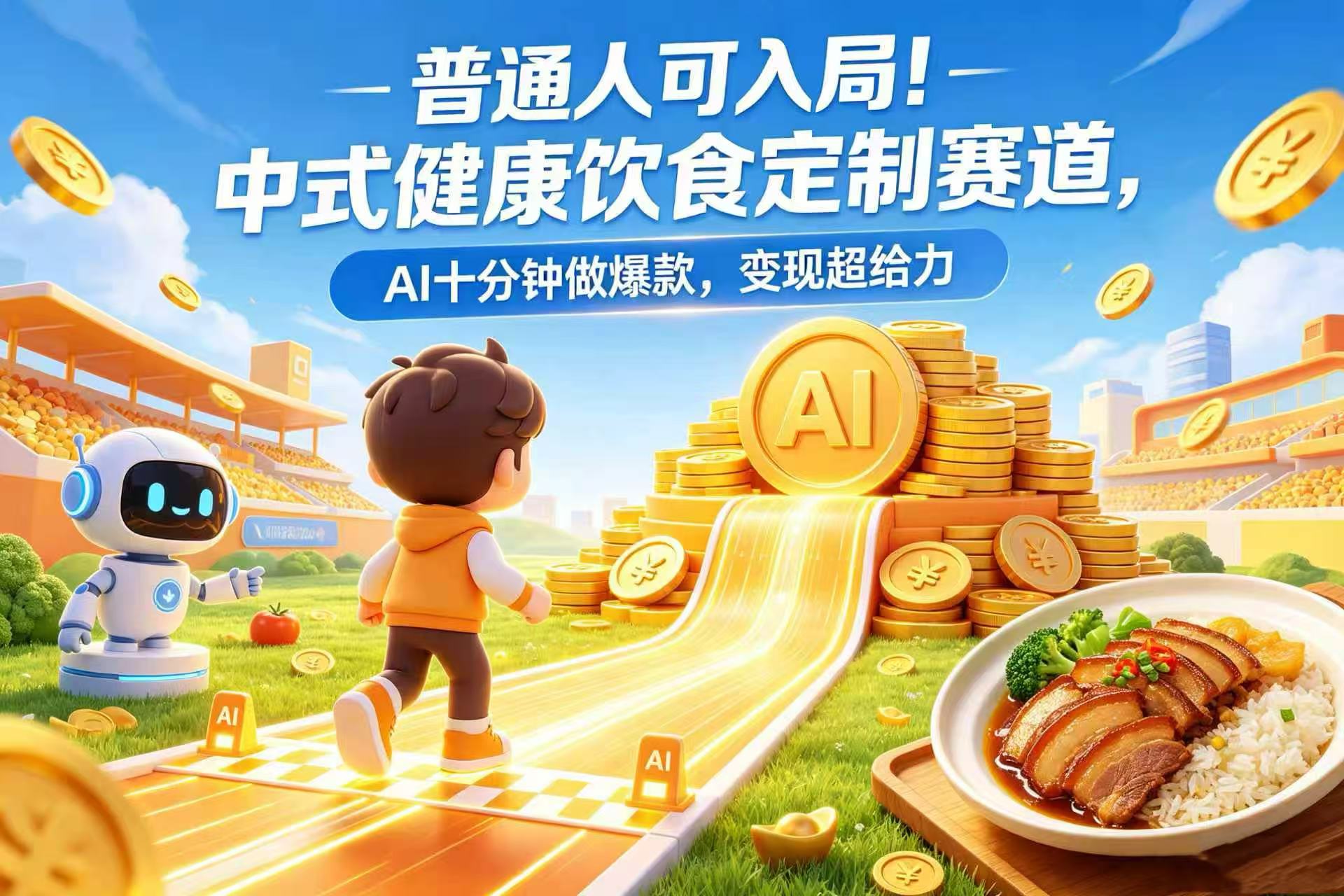 普通人可入局！中式健康饮食定制赛道，AI 十分钟做爆款，变现超给力-芸启轻创